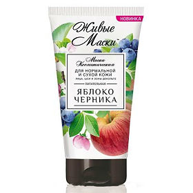 Маска д/лица Вилсен 125мл. Живые Маски д/норм.и сух.к.лица,шеи и зон.дек. Ябл,Черник.