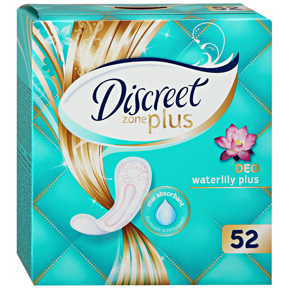 Прокладки DISCREET ежедн. 52шт. deo WaterLily Multoform Plus Trio