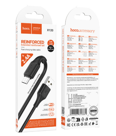 Кабель USB Micro USB 1м 2,4А черный X120 HOCO