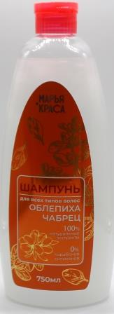 Шампунь Марья коса 750мл. Облепиха+чабрец Без Парабенов