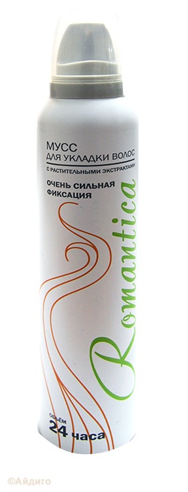 Мусс д/волос Романтика 200мл. ОСФ с раст.экстр. Белый 161409 (24)