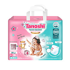 Подгузн.-трусики Tanoshi --5-- 12-22кг. 38шт.
