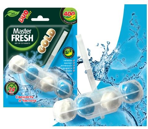 Освежитель для унитаза Master FRESH 1шт. Подвесной блок Duo Морской (24)