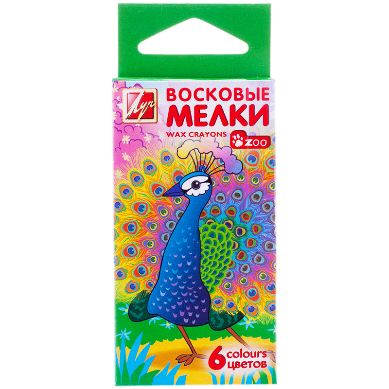 Набор воск.мелков 6цв. Луч  ZOO шестигранные