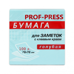 Самоклеющийся блок ПрофПресс 76мм.*76мм 100л голубой
