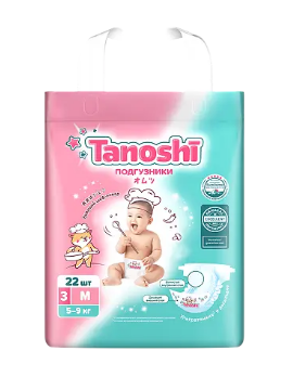Подгузн. Tanoshi --3-- 5-9кг. 22шт.