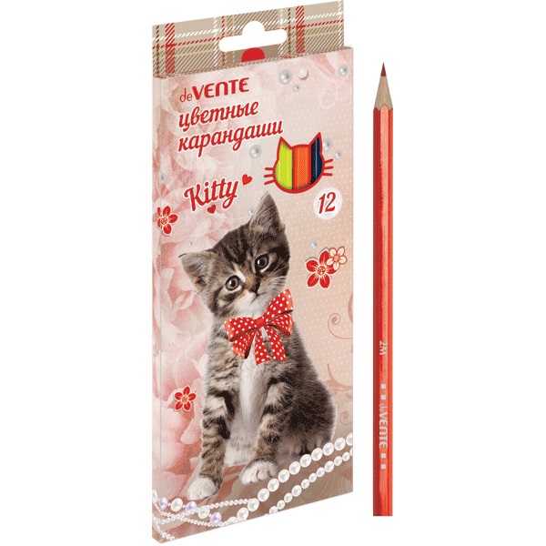 Набор цв. карандашей 12цв. deVente Kitty