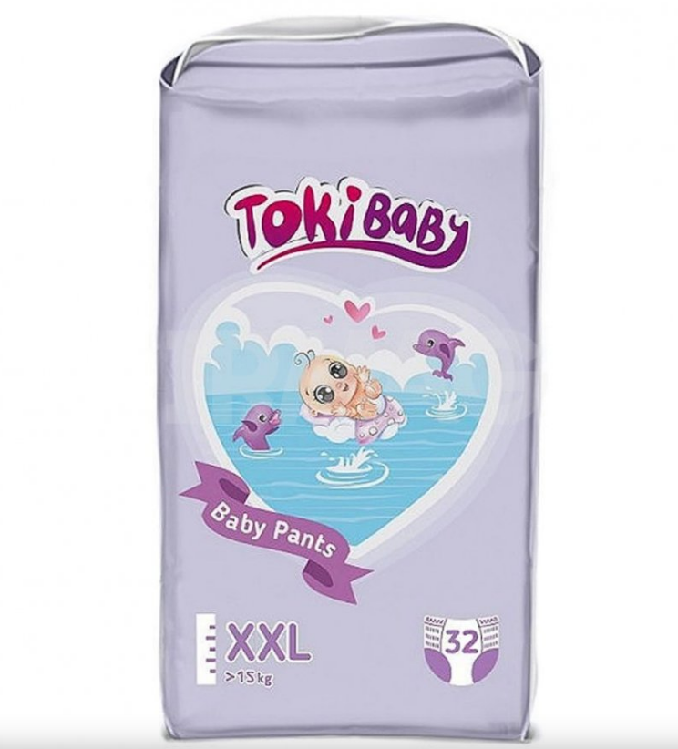 Подгузн.-трусики TokiBaby --6-- 15кг. 32шт. XXL 1770