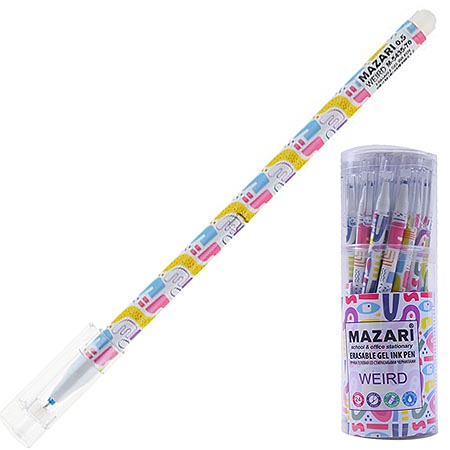 Ручка пишет/стирает СИНЯЯ Mazari 0.5mm WEIRD 4шт...