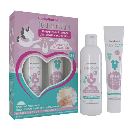 ПН/ДЕТ. Compliment "Baby Care" №1091 (Ж/мыло д/подмывания 200мл + Крем п/подгузник 75мл)
