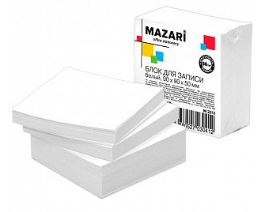 Блок для заметок белый Mazari 90*90*50мм. 60г/м2