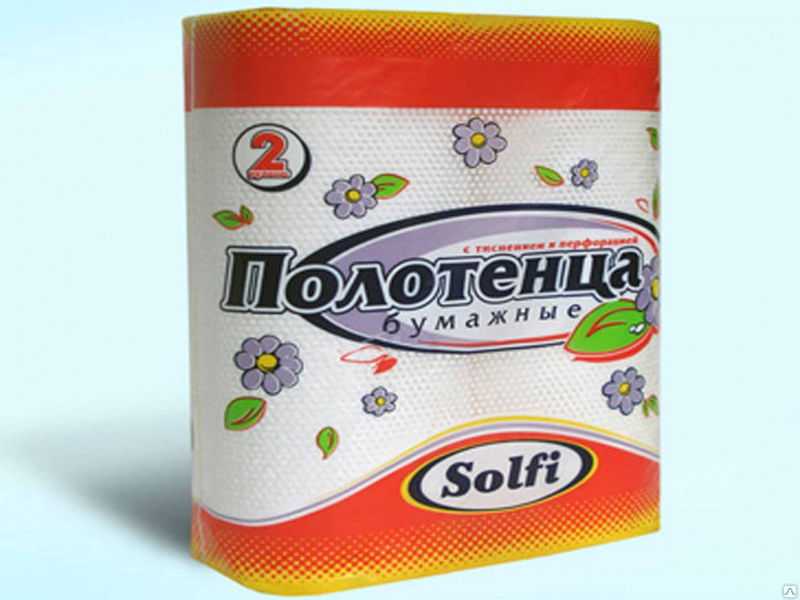 Полотенце бумажное Solfi 2-сл. 2рул.