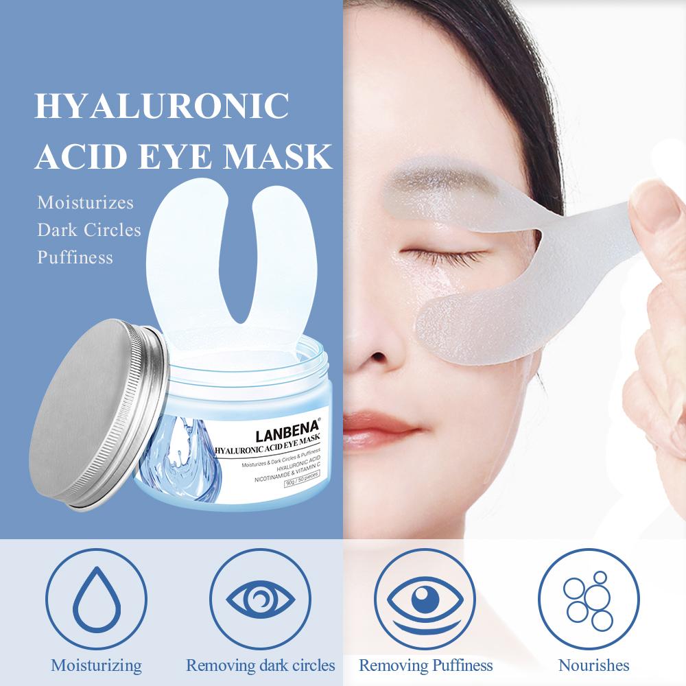 Патчи д/глаз LANBENA Hyaluronic Acid Eye Mask от отеков и темных кругов, 50шт.