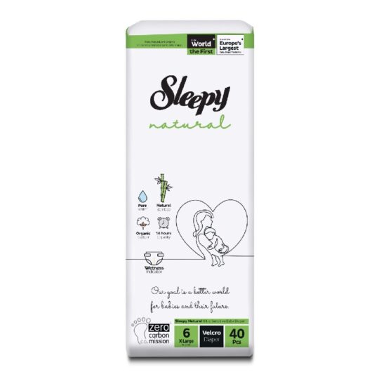 Подгузн. Sleepy Natural --6-- 15-25кг. 40шт. XLarge