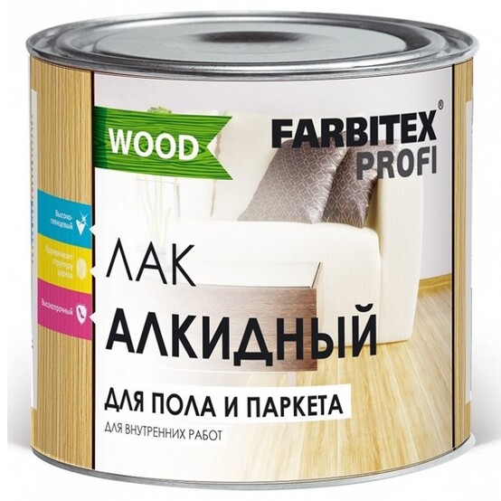 Лак FARBITEX ПРОФИ WOOD Паркетный 0,9л. Алкидный (6)