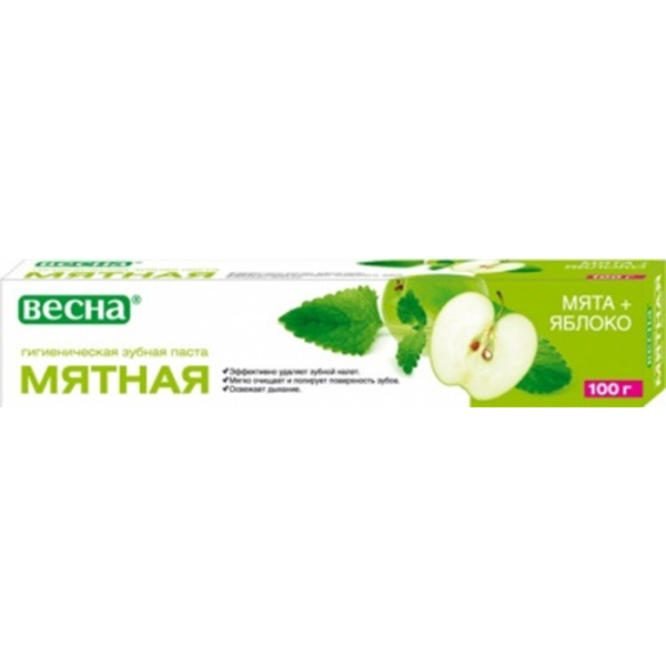Зубн.паста Весна 100г. Мятная мята+яблоко В ФУТЛЯРЕ 8015