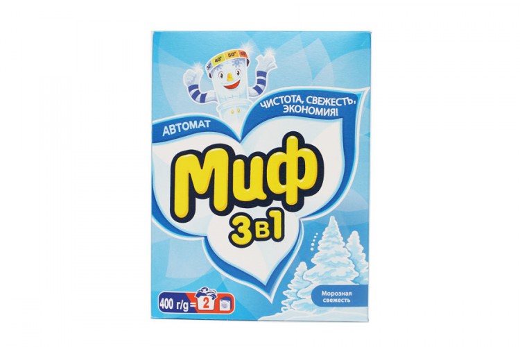 Стир.порошок МИФ авт. 400гр. 3в1 Морозная свежесть (11)