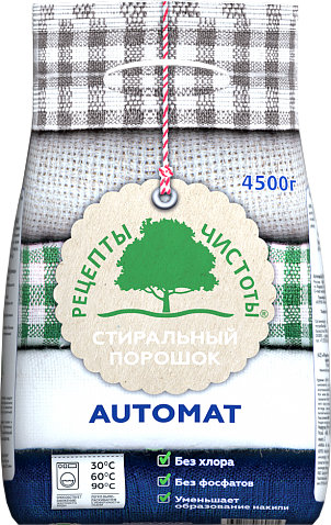 Стир.порошок НМЖК авт. 4,5кг. Рецепты чистоты Конц.