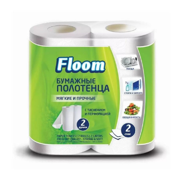 Полотенце бумажное Floom 2сл. 2шт. (12)