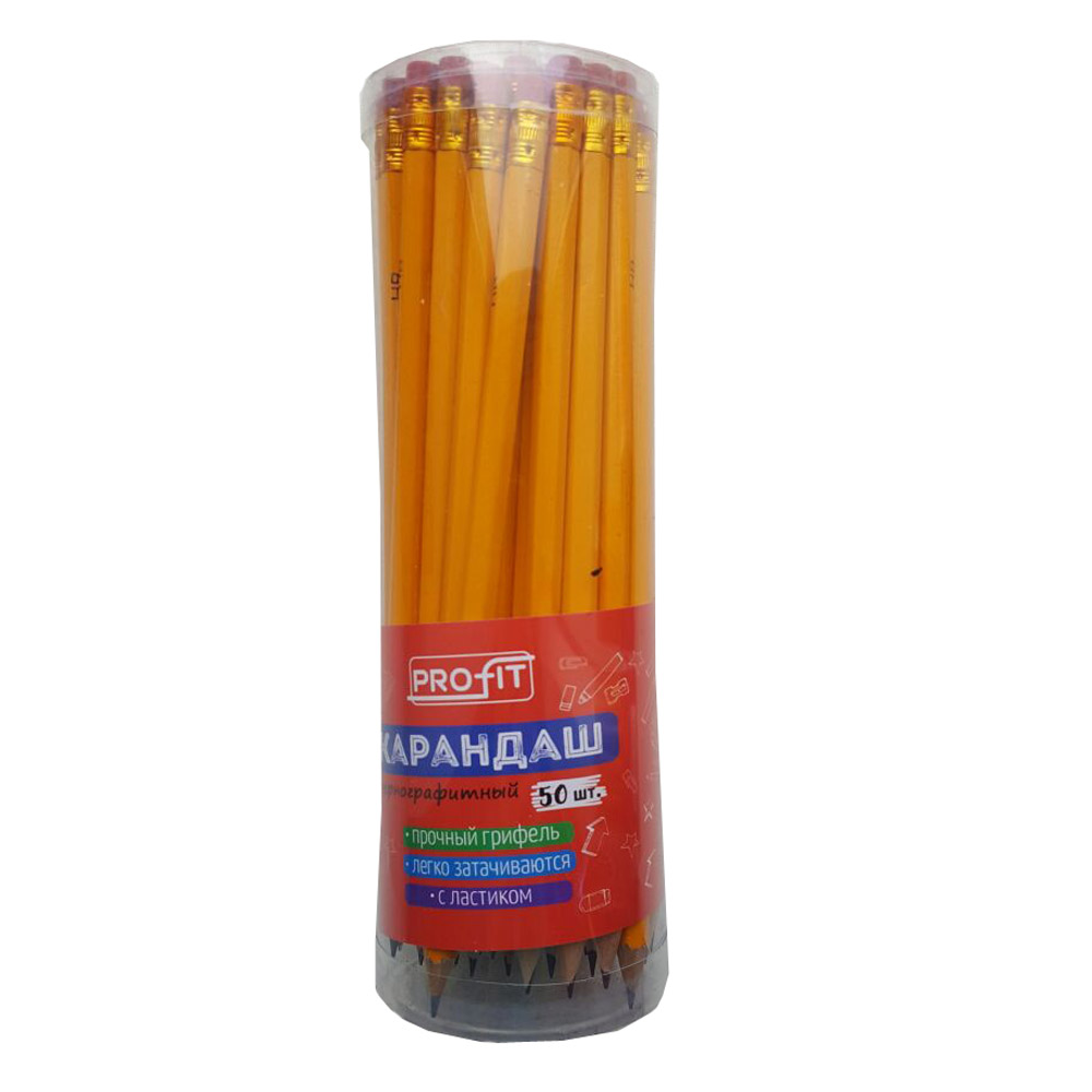 Карандаш прост. TM"Profit" заточ. с ласт. (уп.50)