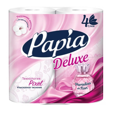 Туалетная бумага PAPIA DELUXE 4сл. 4рул. Paradiso Fiori (14)