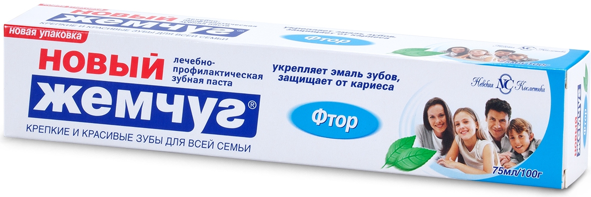 Зубн.паста Новый жемчуг 75мл. Фтор 17117 (36)