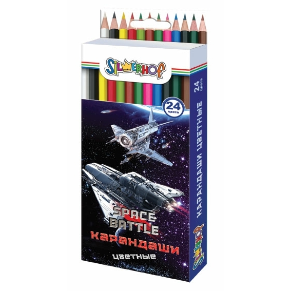 Набор цв. карандашей 24цв. Silwerhof SpaceBattle