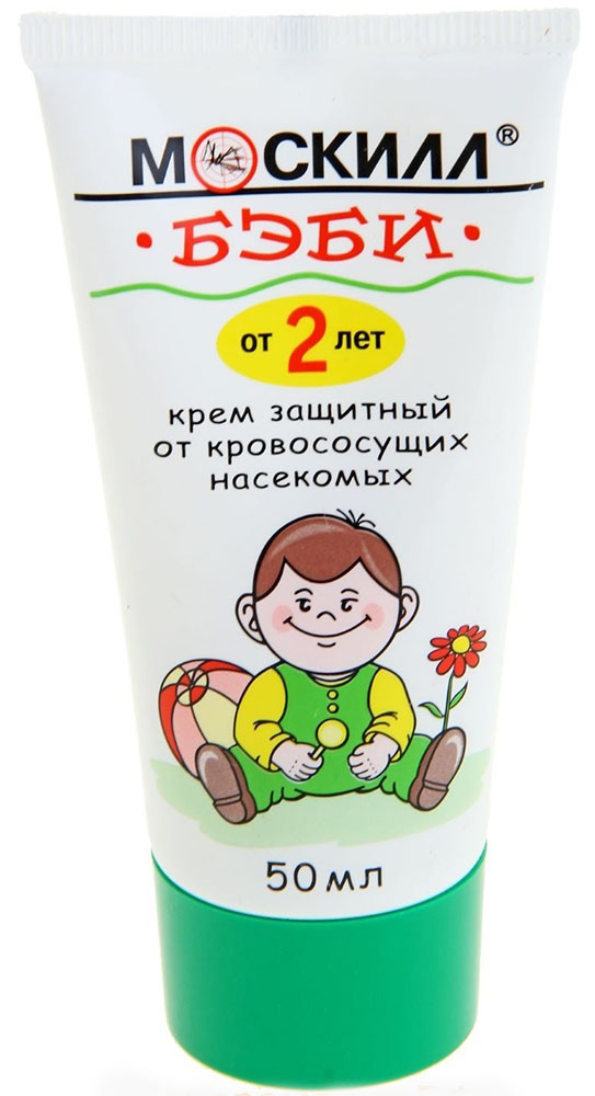 Крем от комаров Москилл 50мл. Москилл-БЭБИ детский с 2лет 071-022
