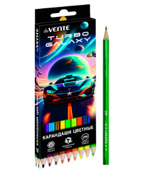 Набор цв. карандашей 18цв. deVente Turbo Galaxy шестригран, заточ (8)