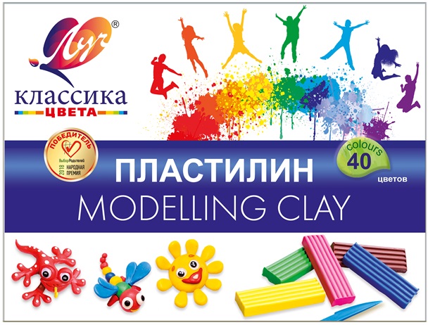 Пластилин 40цв. Луч Классика 800г