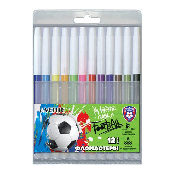 Фломастеры 12цв. DeVente Football невент.колп, блистер