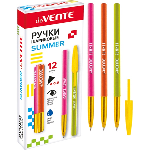Ручка шар. масл. СИНЯЯ deVente Summer 0,5мм. (уп.12)