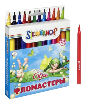 Фломастеры 24цв. Silwerhof Elfin вент.колп., п/п.корпус, карт.европодвес