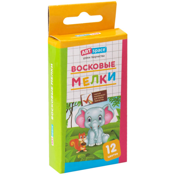 Набор воск.мелков 12цв. ArtSpace "Зверята"