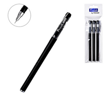 Ручка гел. черная Mazari Tinta 0.5мм 3шт.
