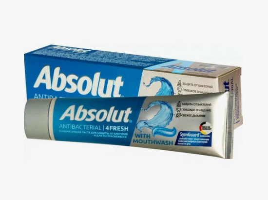 Зубн.паста Абсолют 110г. antibacterial 4fresh пенал 8075 (48)