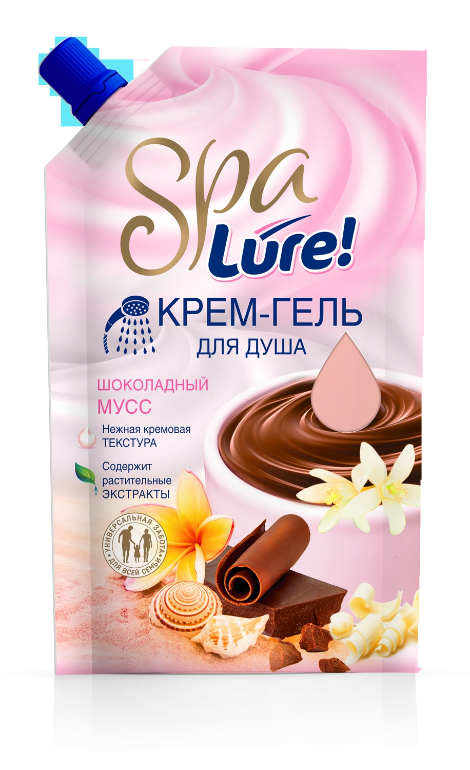 Гель для душа Lure 500мл. Шоколадный мусс (дой-пак)***