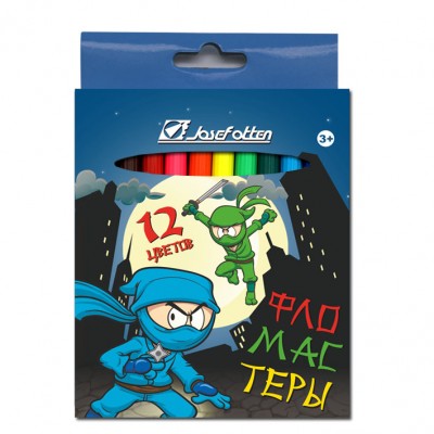 Фломастеры 12цв. JO Ниндзя вент.колп. картон