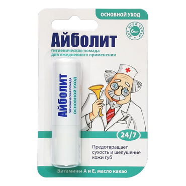 Помада гигиеническая Айболит 2,8г. Основной уход (24)