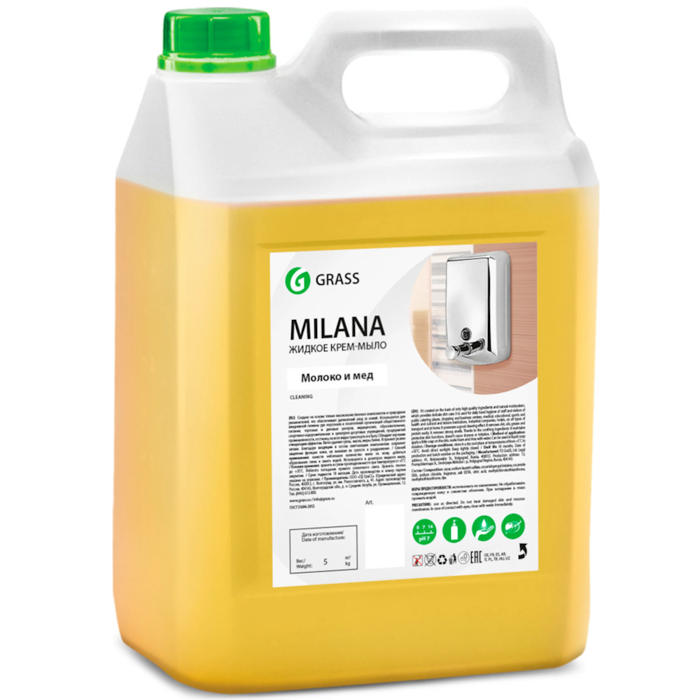 Мыло жидк. 5л. Grass Milana Молоко и мед