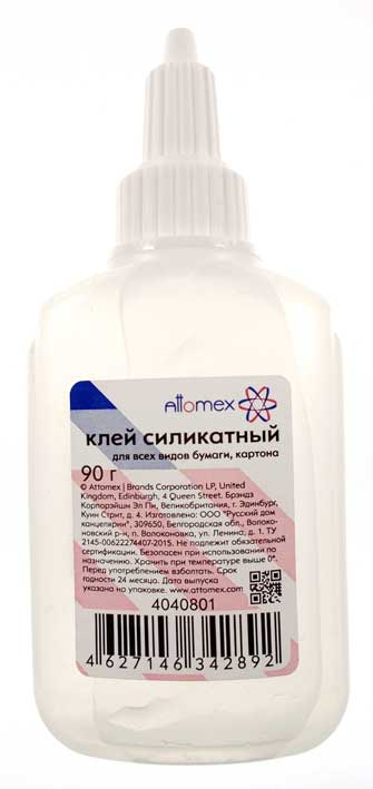 Клей силикатный Attomex 90г. с дозатором