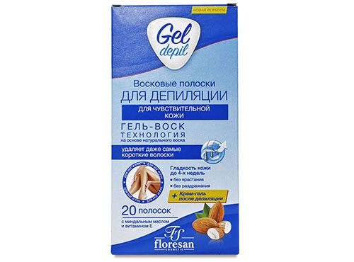 Восковые полоски Floresan д/депиляции Чувствительн.Кожи 20шт.