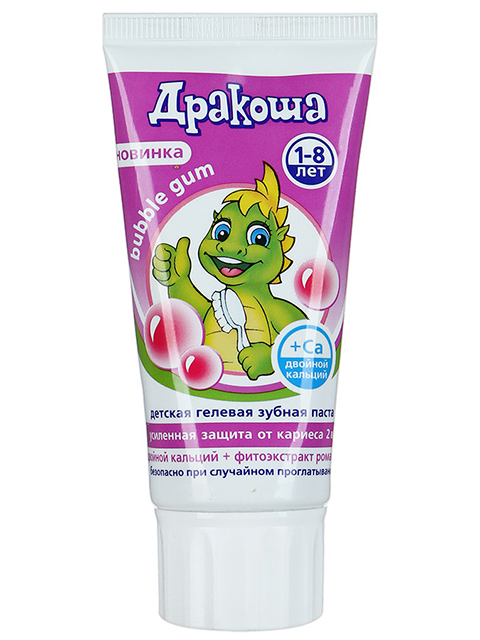 Зубн.паста Дракоша 60мл. гелевая Bubble gum