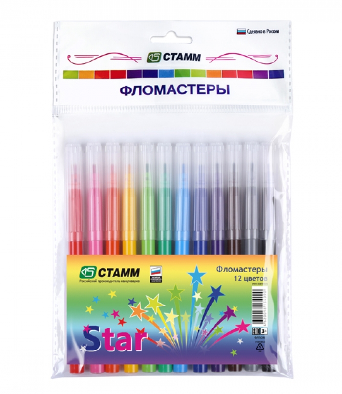 Фломастеры 12цв. Стамм Star