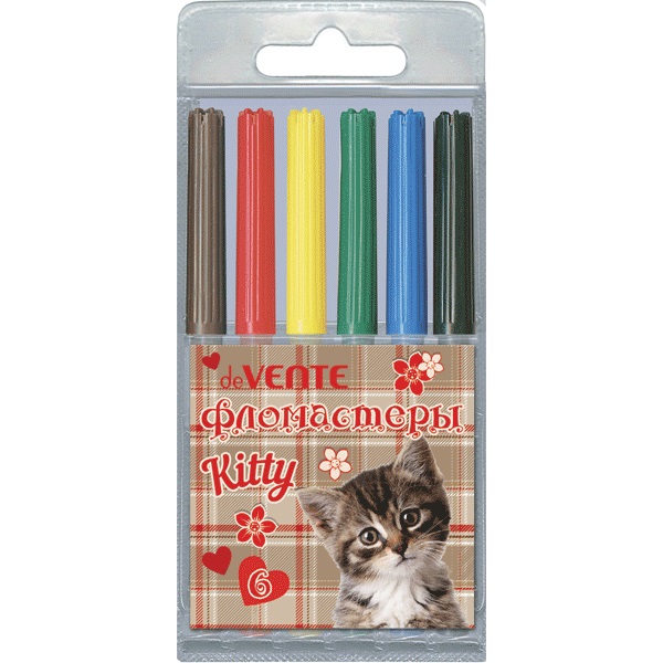 Фломастеры 6цв. DeVente Kitty