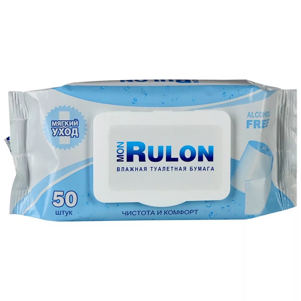 Туалетная бумага влажная MonRulon 50шт. с клапаном (32)