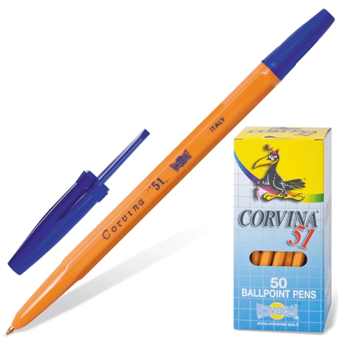 Ручка шар. СИНЯЯ Covina51 (уп.50шт.)