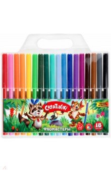 Фломастеры 18цв. Creativiki блистер вент.