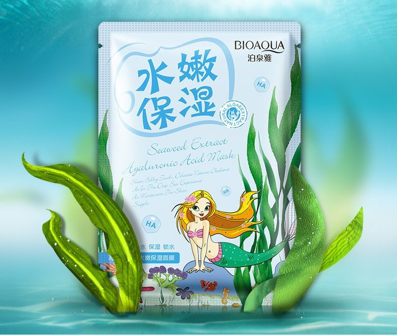 Маска д/лица Bioaqua Natural Extract тканевая с экстрактом морских водорослей и гиалуроновой кислото