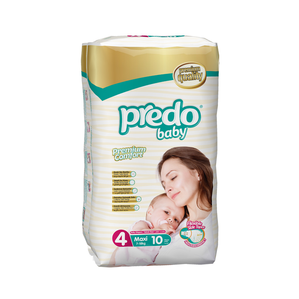 Подгузн. Predo baby --4-- 7-18кг. 10шт. Макси